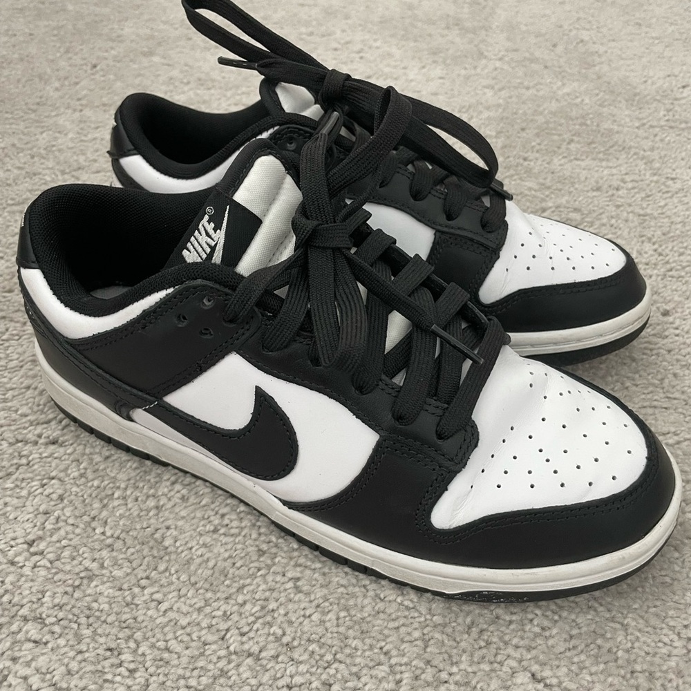 Nike Black and White Dunk Low Sneakers